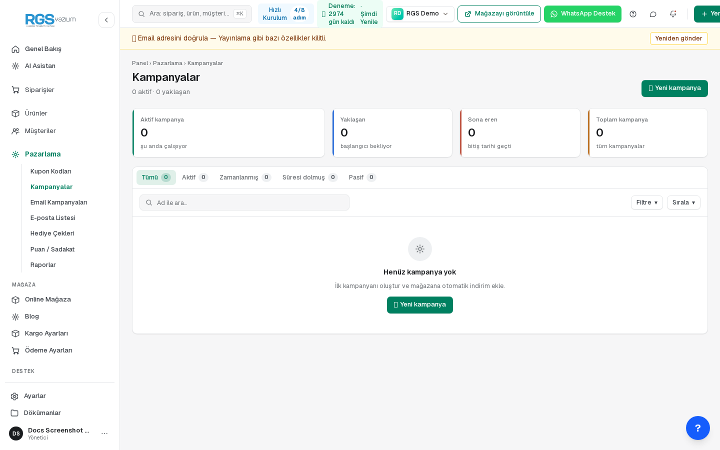 Otomatik kampanyalar listesi